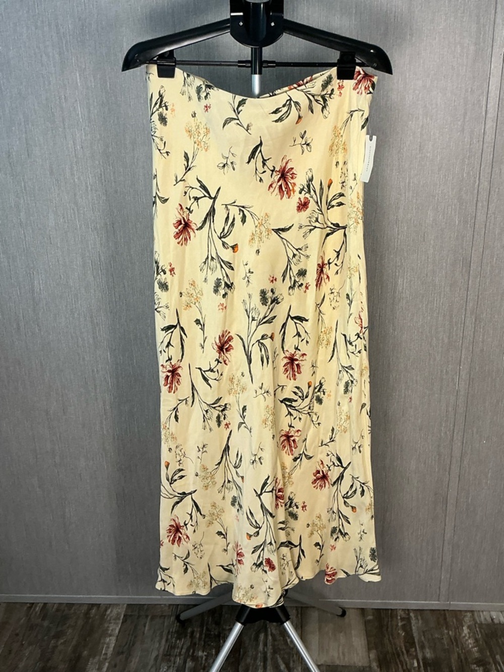 Anthropologie Cream Maxi Skirt with Rust Floral Print Size Large - Picture 11 of 12